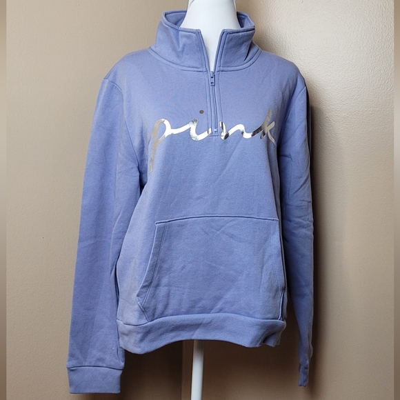 PINK Victoria's Secret Tops - Victoria's Secret PINK Quarter Zip Sweatshirt
